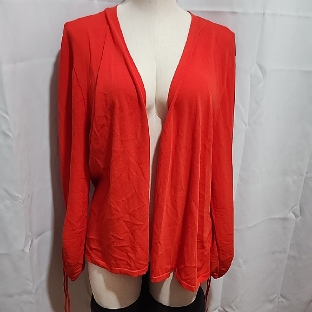 Chico's Vibrant Red Open-Front Cardigan